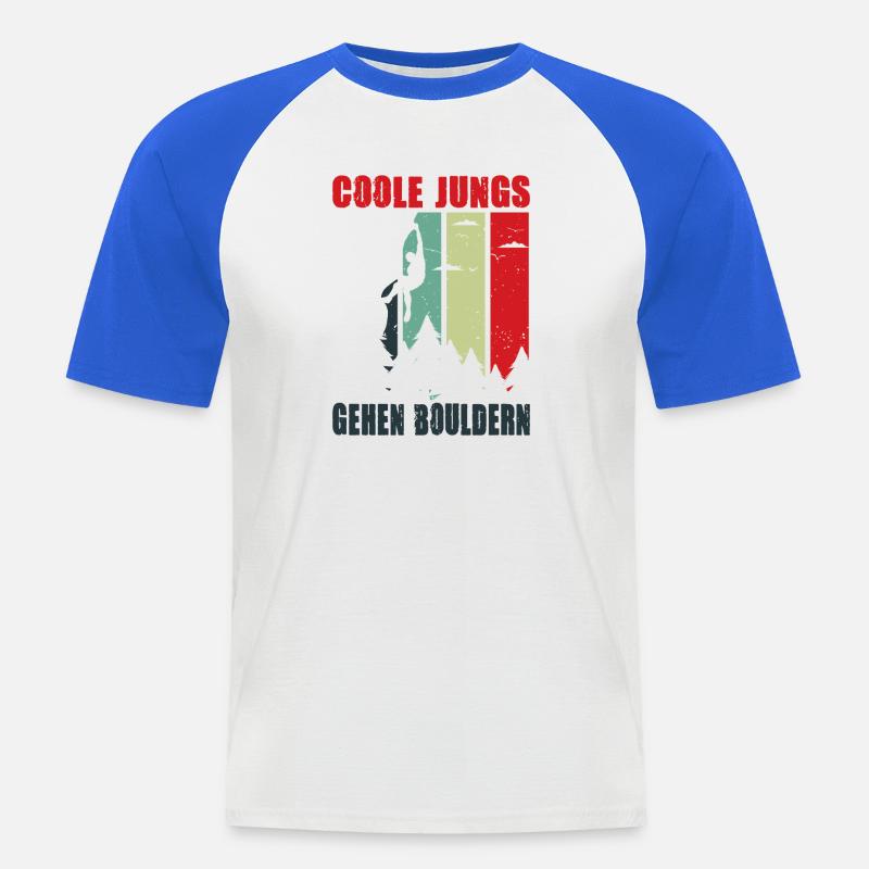 Bouldern Geschenke Klettern Kletterer Boulderer - Männer Baseball-T-Shirt - Weiß/Royalblau