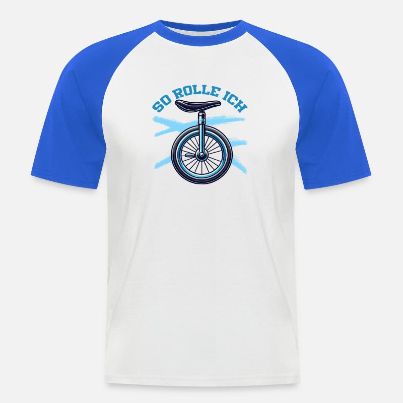 So Rolle Ich Einrad Einradfahrer - Männer Baseball-T-Shirt - Weiß/Royalblau