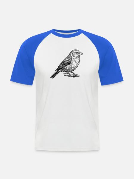 Vogel Singvogel - Männer Baseball-T-Shirt - Weiß/Royalblau