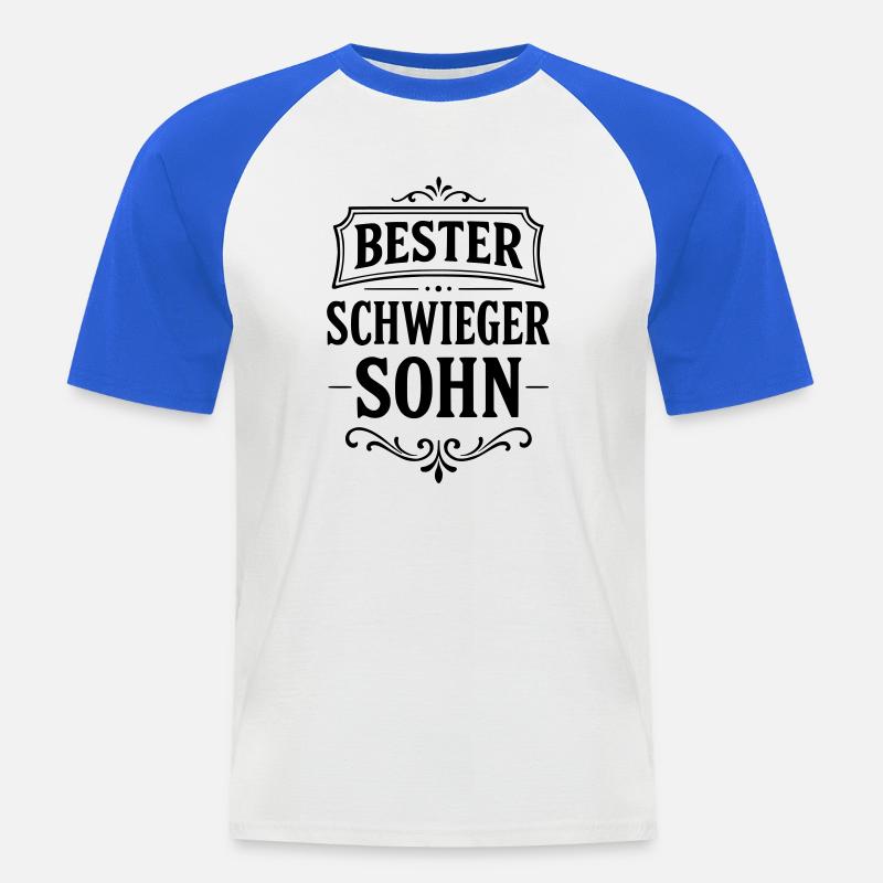 Bester Schwiegersohn Geschenk von Schwiegereltern - Männer Baseball-T-Shirt - Weiß/Royalblau