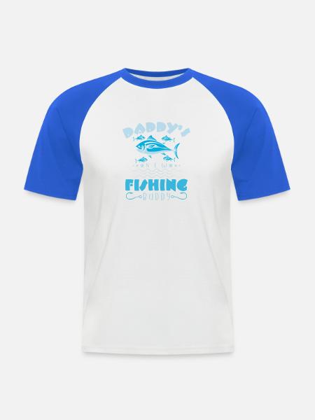 Angler Fischer Angeln Sportfischer - Männer Baseball-T-Shirt - Weiß/Royalblau