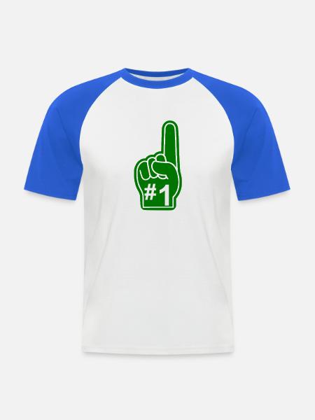 Fan Sport USA - Männer Baseball-T-Shirt - Weiß/Royalblau