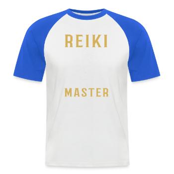 Symbole Reiki Maître Reiki - T-shirt baseball manches courtes Homme - blanc/bleu royal - Devant