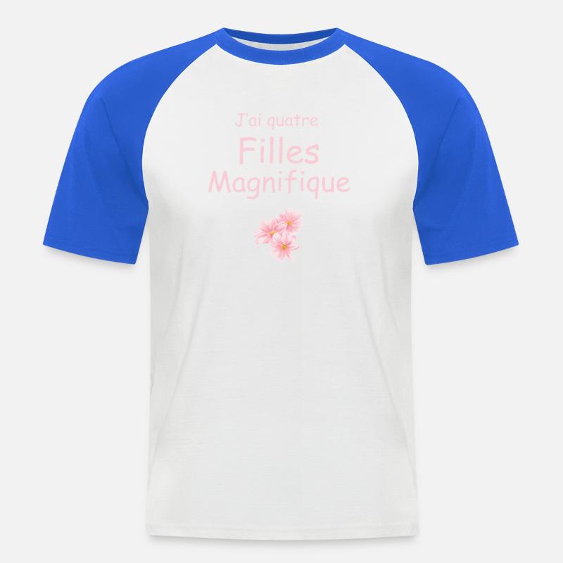Vier wunderschöne Mädchen - Männer Baseball-T-Shirt - Weiß/Royalblau