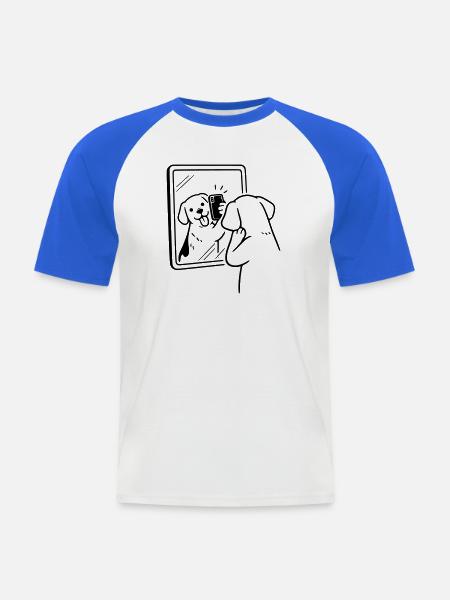 Selfie Dog Dog - Men's Baseball T-Shirt - white/royal blue