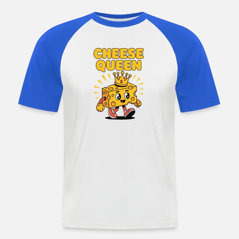 Cheese Queen – Käse mit Krone - Männer Baseball-T-Shirt - Weiß/Royalblau