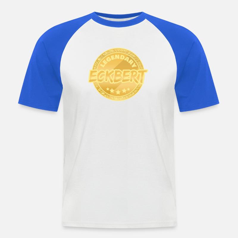 Eckbert - Men's Baseball T-Shirt - white/royal blue