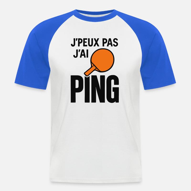 Ich kann nicht, ich ping. - Männer Baseball-T-Shirt - Weiß/Royalblau