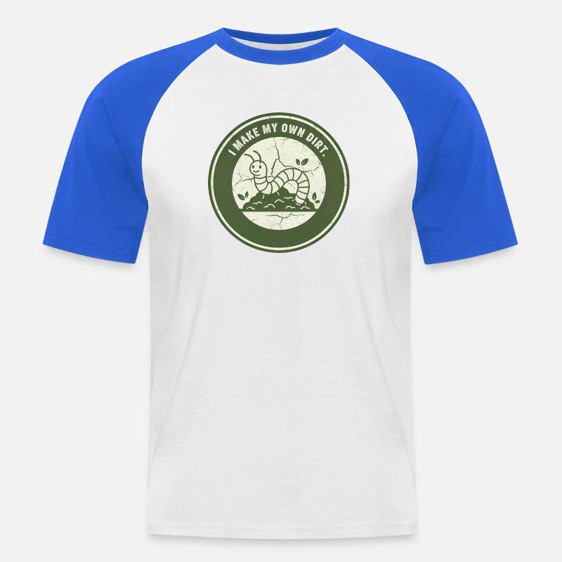 Wurmkompost: Eigenständige Erde - Männer Baseball-T-Shirt - Weiß/Royalblau