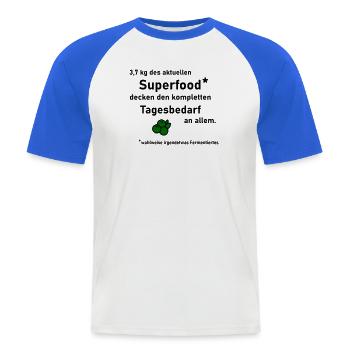 Daily Requirement Superfood - Men's Baseball T-Shirt - white/royal blue - Front