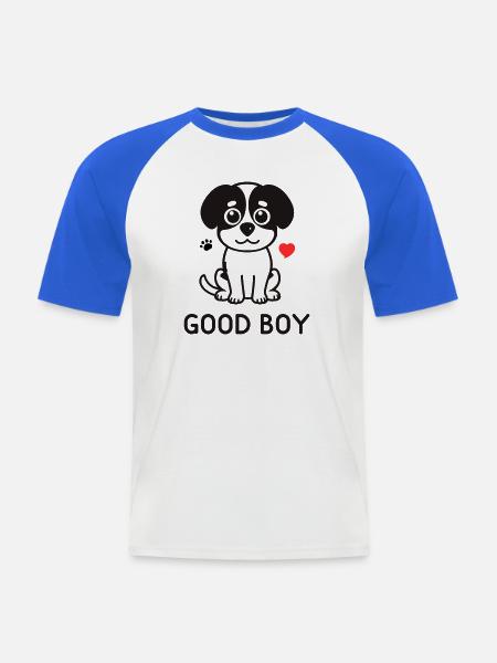 Good Boy – Cute Dog Motif - Men's Baseball T-Shirt - white/royal blue