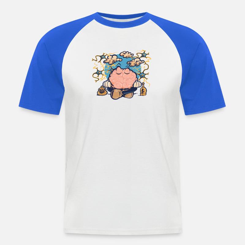 Zen-hjärna - Kortärmad basebolltröja herr - vit/kungsblå