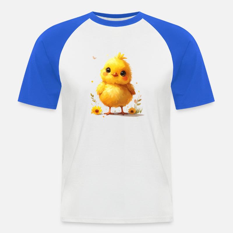 Cute chick suitable for spring - Men's Baseball T-Shirt - white/royal blue