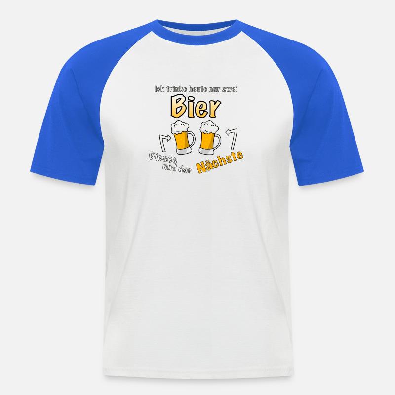 Noch ein Bier, bitte - Männer Baseball-T-Shirt - Weiß/Royalblau