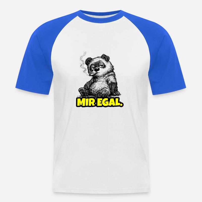 Mir egal. – Grumpy Bär (Sarkasmus Sketch) - Männer Baseball-T-Shirt - Weiß/Royalblau