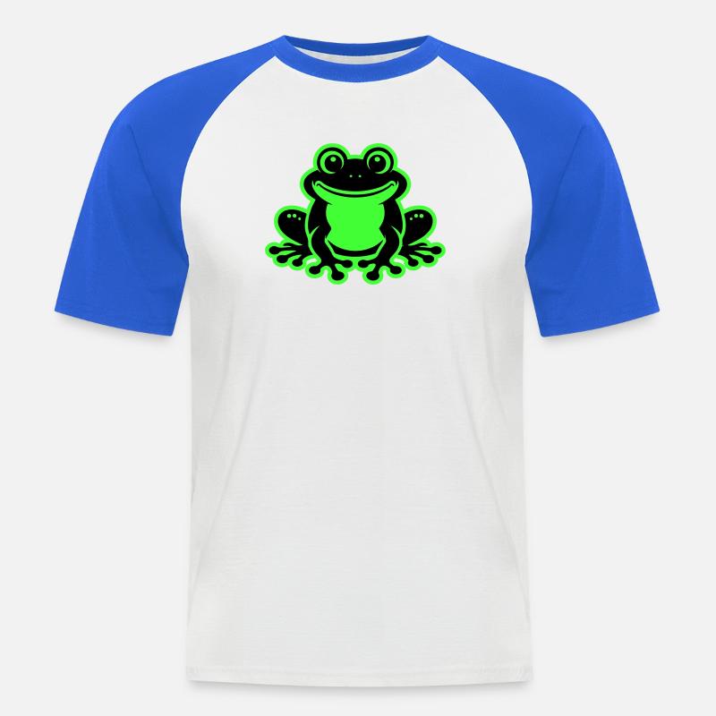 Toad Comic Frog - Men's Baseball T-Shirt - white/royal blue