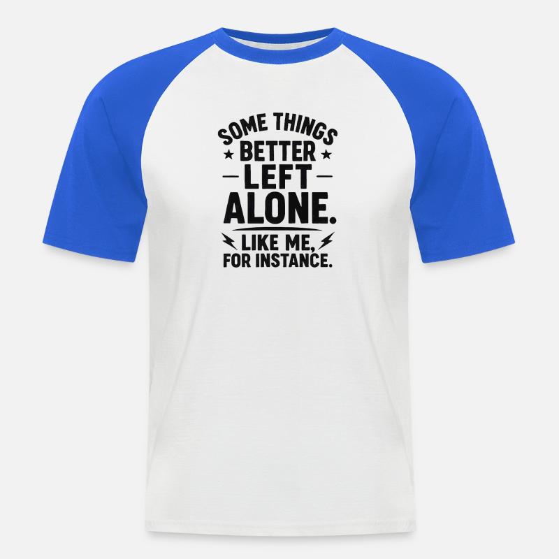 Lustiger Spruch Introvertierte Nerds Geschenkidee - Männer Baseball-T-Shirt - Weiß/Royalblau