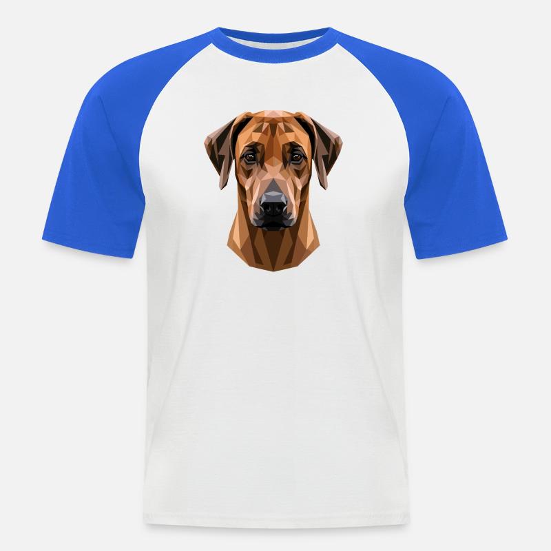 Rhodesian Ridgeback Jagthund Pride Ridgeback - Kortærmet herre-baseballshirt - hvid/kongeblå