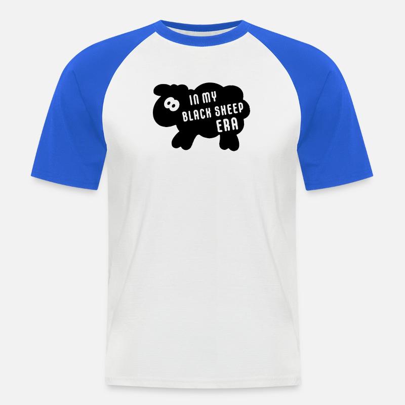 Nella mia era della pecora nera – detto minimalista - Maglia da baseball a manica corta da uomo - bianco/blu royal