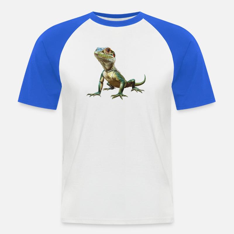 Eidechsen Eidechse - Männer Baseball-T-Shirt - Weiß/Royalblau