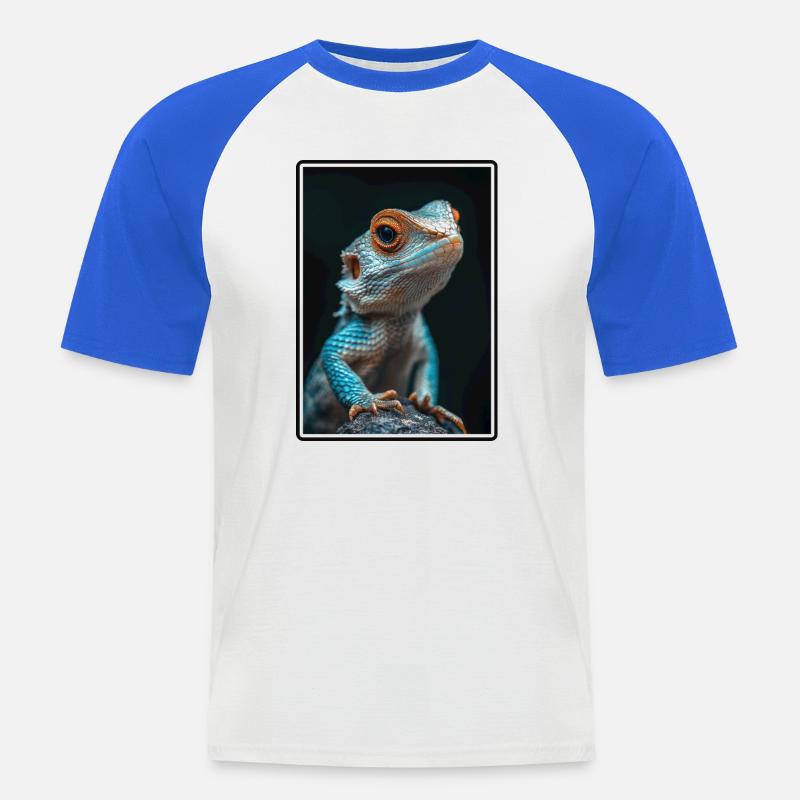 Eidechsen Eidechse - Männer Baseball-T-Shirt - Weiß/Royalblau