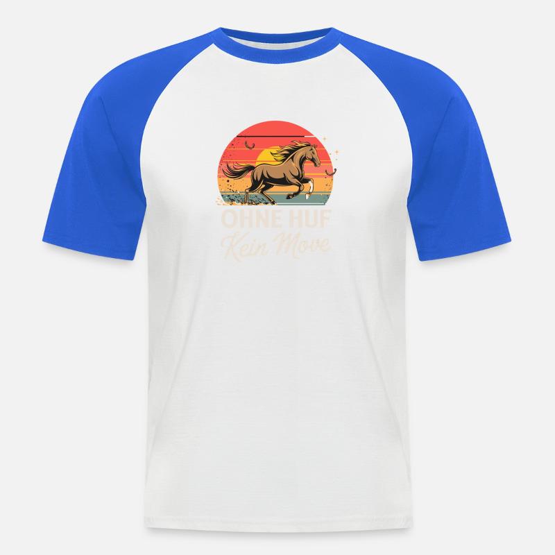 Niente zoccolo niente mossa Dire divertente per - Maglia da baseball a manica corta da uomo - bianco/blu royal