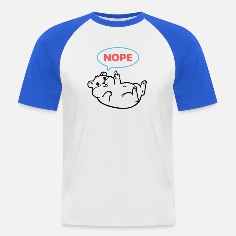 Hamster Nope Comic Farbig - Männer Baseball-T-Shirt - Weiß/Royalblau