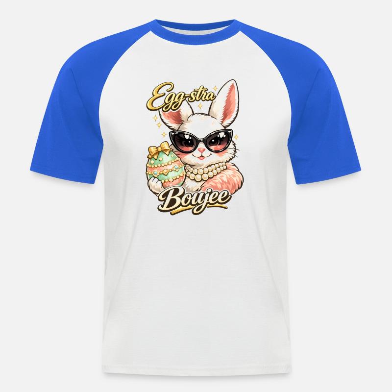 Eggstra Boujee Easter Bunny Easter - Men's Baseball T-Shirt - white/royal blue