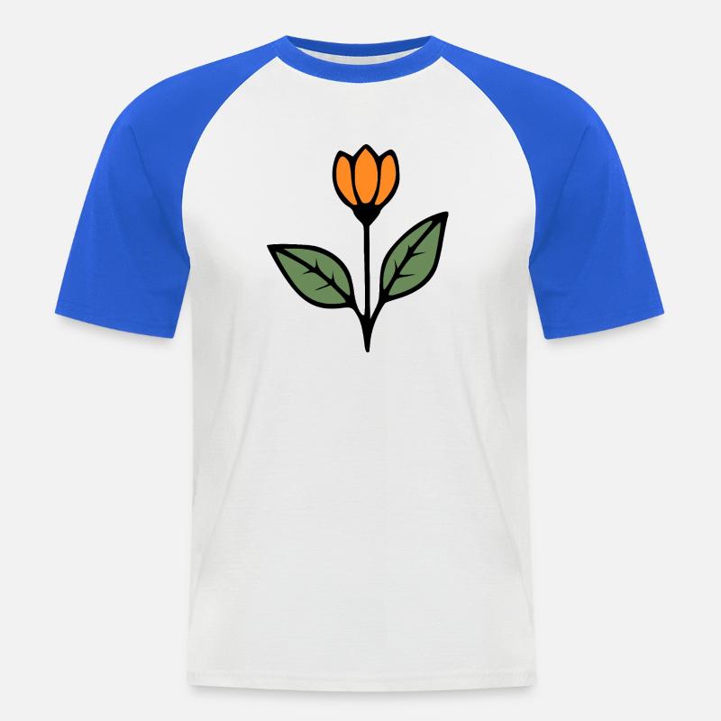  Blume Tulpe Blumen Blüte Geschenkidee Mutter  - Männer Baseball-T-Shirt - Weiß/Royalblau