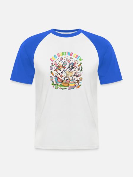 Hoster Bunny Family - Egg Collector - Men's Baseball T-Shirt - white/royal blue