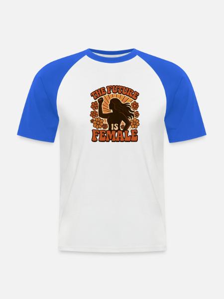 Zukunft Ist Frau – Blütenkraft - Männer Baseball-T-Shirt - Weiß/Royalblau