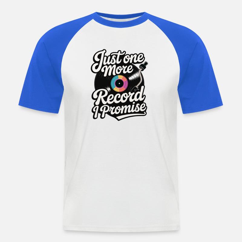 Nur noch eine Platte, versprochen - Männer Baseball-T-Shirt - Weiß/Royalblau