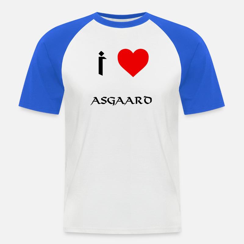 Ich liebe Asgaard - Männer Baseball-T-Shirt - Weiß/Royalblau