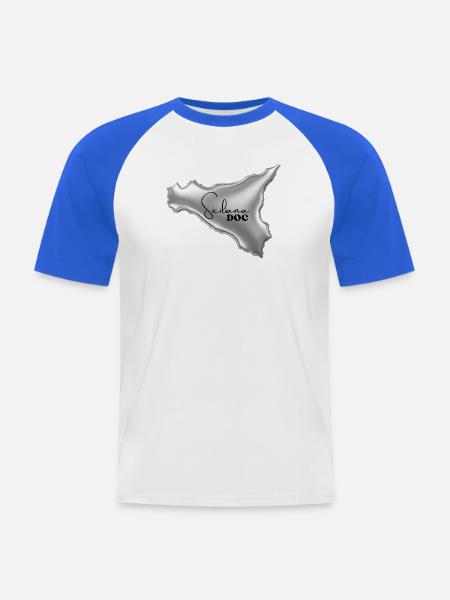Siciliana Doc Damen & Kinder T-Shirt  - Männer Baseball-T-Shirt - Weiß/Royalblau