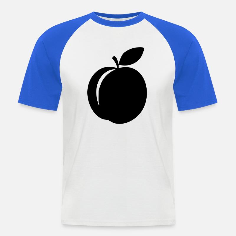 Pfirsich-Silhouette – süßes Sommerdesign - Männer Baseball-T-Shirt - Weiß/Royalblau