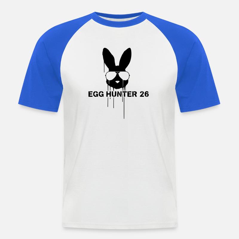 Cooler Egg Hunter 2026 Bunny Easter - Men's Baseball T-Shirt - white/royal blue