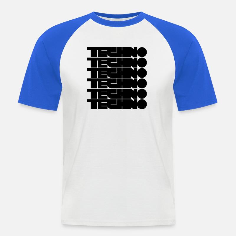Design del logo tecno audace - Maglia da baseball a manica corta da uomo - bianco/blu royal