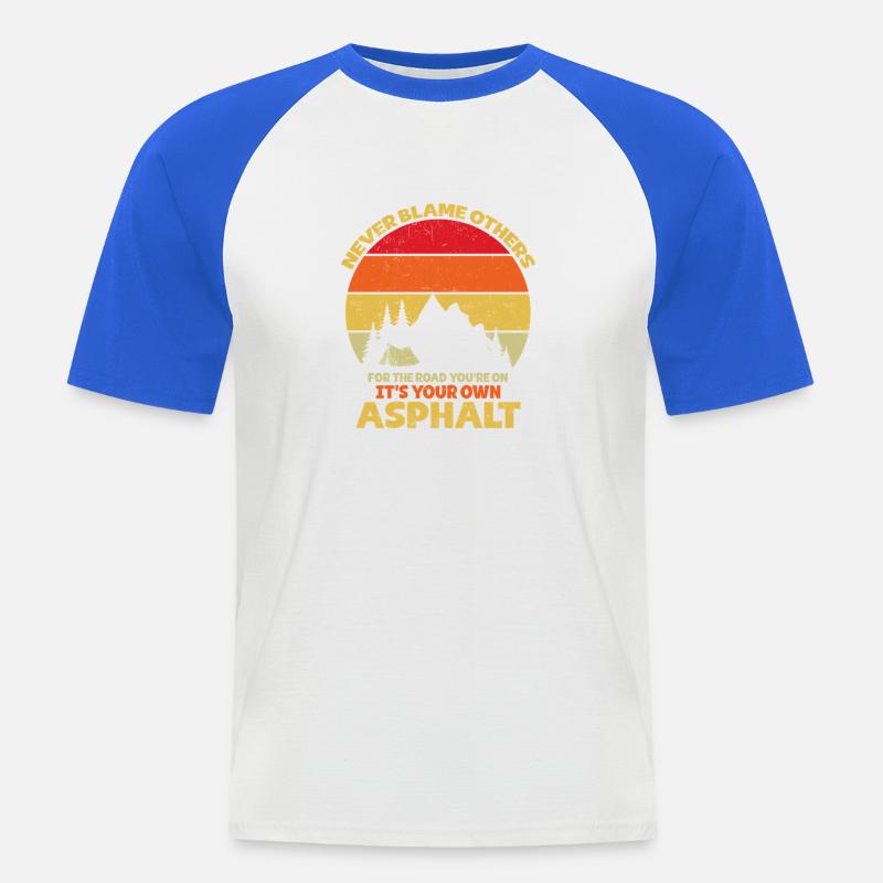 Camping Scouts Bergwanderung Waldcamper - Männer Baseball-T-Shirt - Weiß/Royalblau
