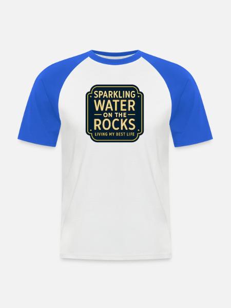 Sparkling water on rocks neon - Men's Baseball T-Shirt - white/royal blue