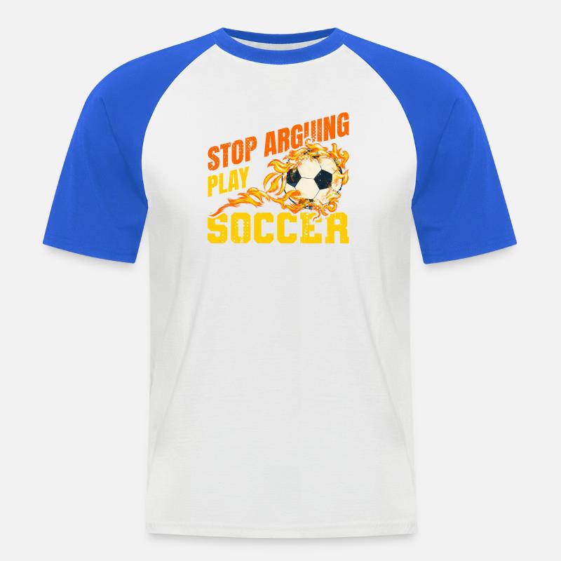 Fußball Witziger Spruch - Männer Baseball-T-Shirt - Weiß/Royalblau