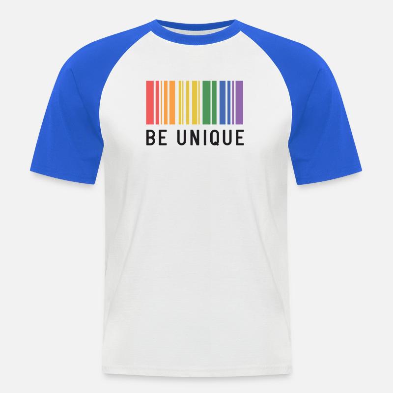 LGBT-Pride-Monat – Sei einzigartig - Männer Baseball-T-Shirt - Weiß/Royalblau