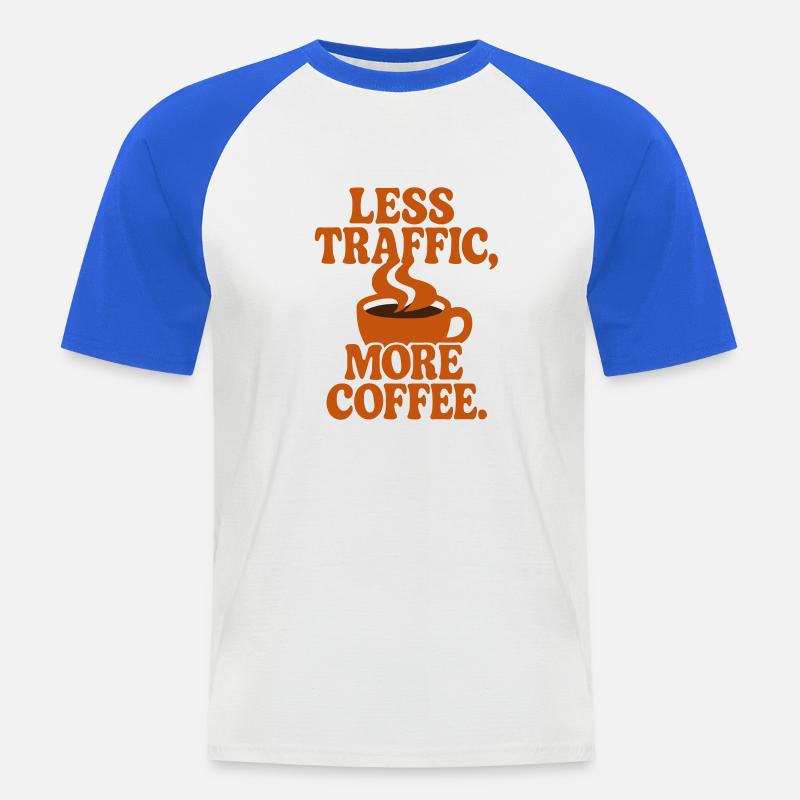 Productivité Caféinée : Zéro Perte de Temps - Men's Baseball T-Shirt - white/royal blue