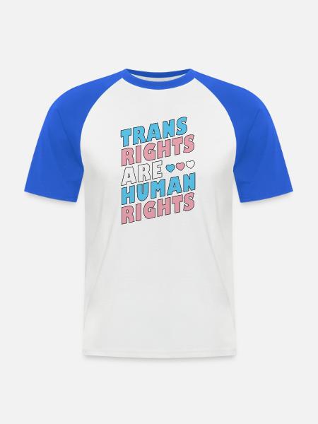 LGBTQ-Pride-Monat – Trans-Rechte sind Menschenrechte - Männer Baseball-T-Shirt - Weiß/Royalblau