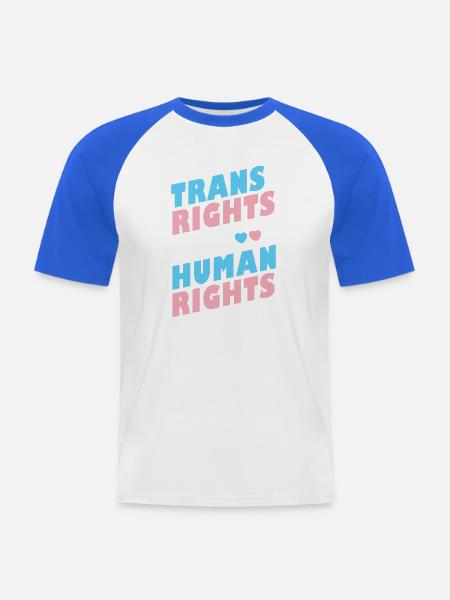 LGBTQ-Pride-Monat – Trans-Rechte sind Menschenrechte - Männer Baseball-T-Shirt - Weiß/Royalblau
