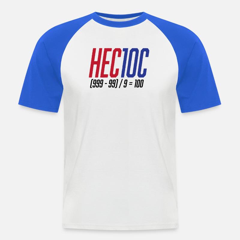 Hectoc Mental Arithmetic Game, Math - Men's Baseball T-Shirt - white/royal blue