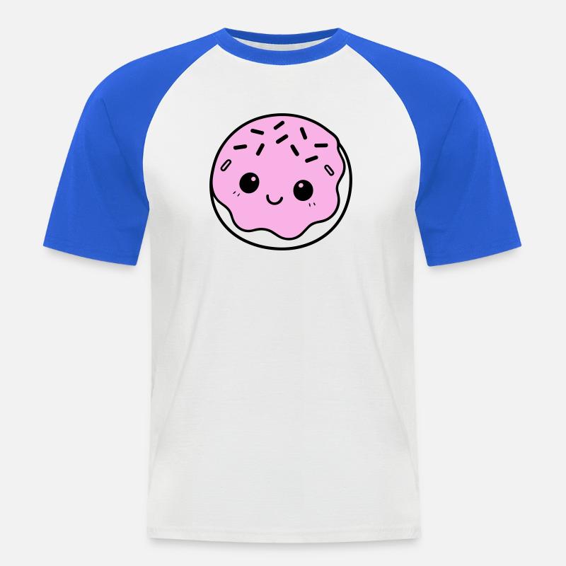 Donut Cute - Männer Baseball-T-Shirt - Weiß/Royalblau