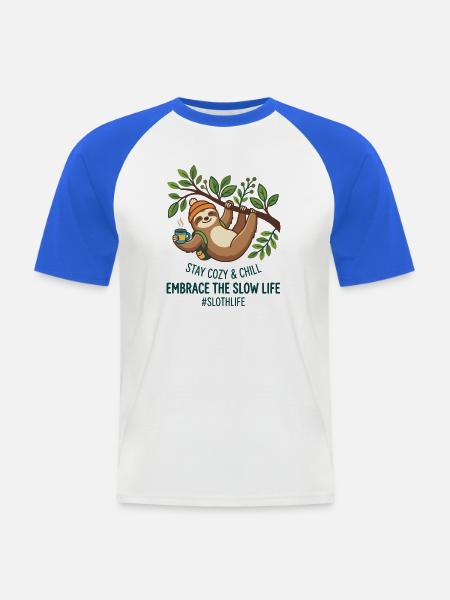 Niedliches magisches Puzzlestück zwinkernd Maskottchenherz - Männer Baseball-T-Shirt - Weiß/Royalblau