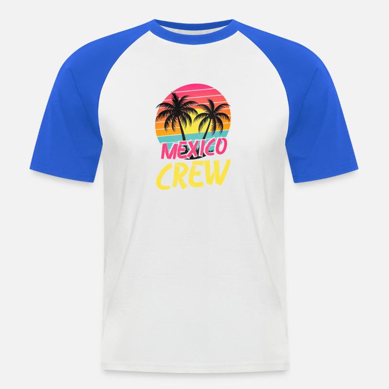Equipaggio Messico - Maglia da baseball a manica corta da uomo - bianco/blu royal