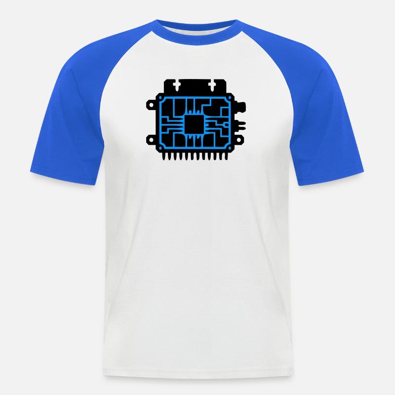 Logo informatique du PCB Microchip - T-shirt baseball manches courtes Homme - blanc/bleu royal