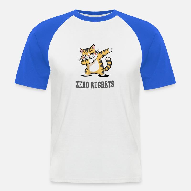 Zero Regrets Lustige Katze Sarkasmus Design - Männer Baseball-T-Shirt - Weiß/Royalblau